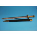 A French Infantry Gladius sword stamped Talabotf 1832, Paris, with brass grip and leather and