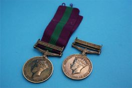 Two General Service medals, each with single bar Palestine 1945-48, awarded to 2669404 GDSM C Jones,