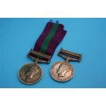 Two General Service medals, each with single bar Palestine 1945-48, awarded to 2669404 GDSM C Jones,