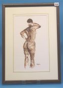 Terence Kelly  Acrylic  Signed   "Nude"  37.5 cm x 21.5 cm