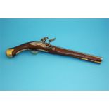 A Flintlock Seaservice pistol with single barrel, impressed crown GR and tower 1743.  50 cm total