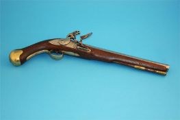 A Flintlock Seaservice pistol with single barrel, impressed crown GR and tower 1743.  50 cm total