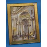 (D) Ronald Ossory Dunlop  1894-1973  Oil on board  Signed  "Interior view of St Paul's Cathedral"