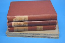 Twenty one volumes of Archaeologia Aeliana, 3rd series, published by the Society of Antiquaries of