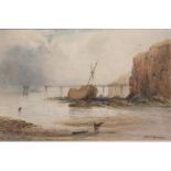 Pelman George Dixon  1859-1898  Watercolour  Signed  Dated 1896  "Seaham Harbour"  15 cm x 24 cm