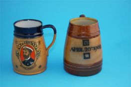 A Royal Doulton stoneware tankard "King George VI and HM Queen Mary" impressed marks, number 7457;