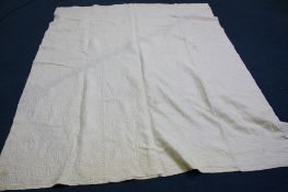 A white Durham quilt.  198 cm wide x 257 cm long