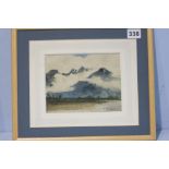 T B Hardy  Watercolour  Signed  Dated 1885  "Villeneuve lake Geneva"  (Bears label to verso)  13.5