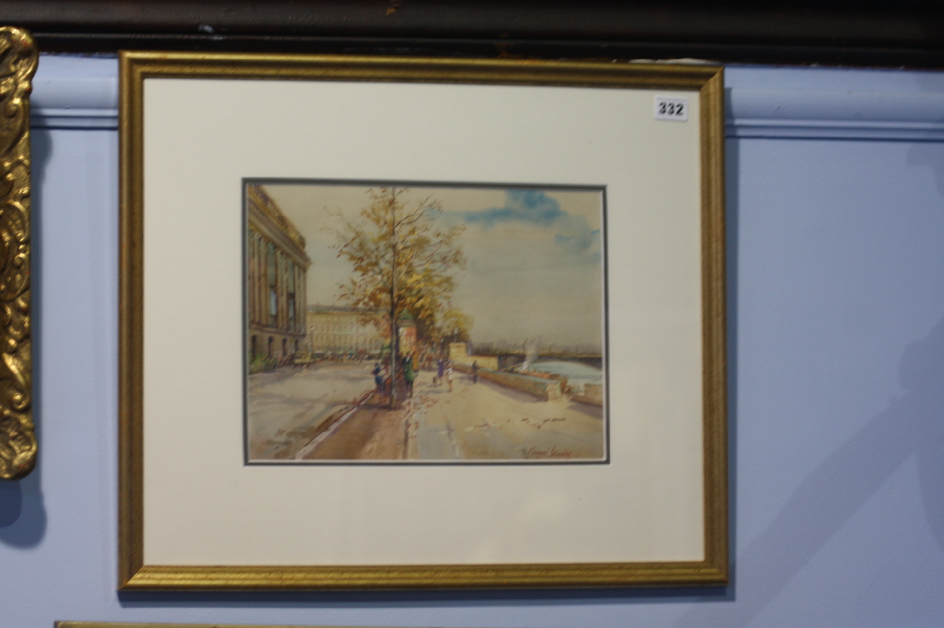 Michael Crawley  1900-1981  Watercolour  Signed  "Autumn on the Seine, Paris"  25 cm x 32.5 cm