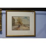 Michael Crawley  1900-1981  Watercolour  Signed  "Autumn on the Seine, Paris"  25 cm x 32.5 cm