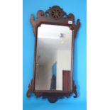 A mahogany framed mirror.  76cm high