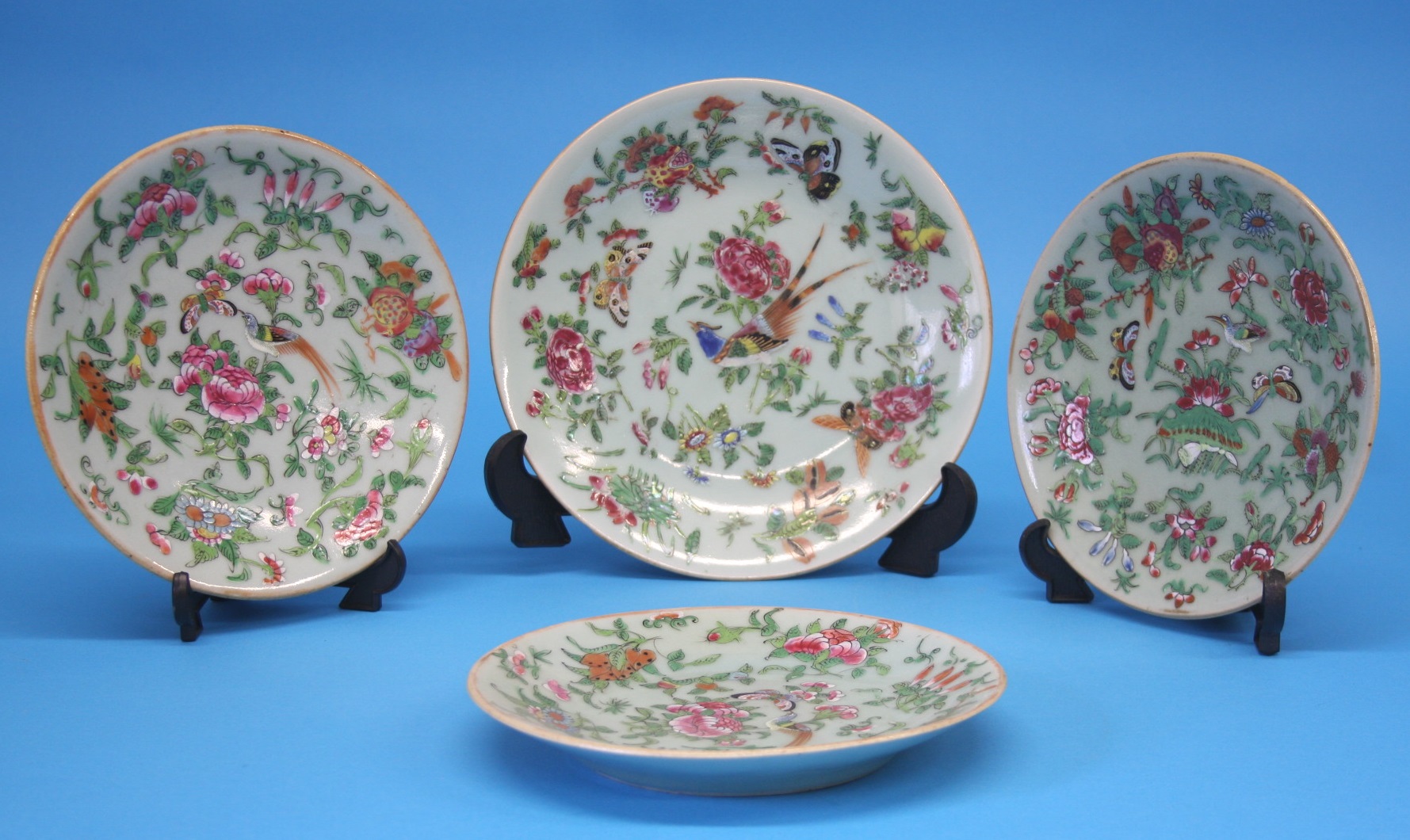 A set of seven Rosenthal classic bisque porcelain angel musicians and four Chinese Canton enamel - Image 3 of 3