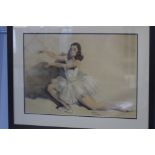 Russian School  Mid 20th century  Watercolour  Signed  "The Ballerina"  42 cm x 59 cm