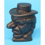 A Victorian cast metal "Punch" tobacco jar.  14 cm high.