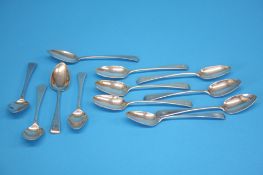 Twelve various Georgian silver teaspoons.  Weight 180.5 grams/5.8 oz
