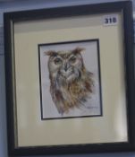 Beatrice Coventry  Watercolour  Signed  "Little Owl"  15 cm x 12 cm