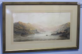 Attributed to William Callow  1812-1908  Watercolour  "Rhine view near Schloh Rheinstein"  26 cm x