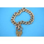 A Victorian 9ct gold hollow bracelet with padlock fastener.  Weight 21.2 grams