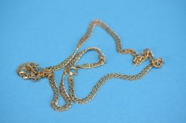 A 9ct gold necklace.  Weight 8.4 grams