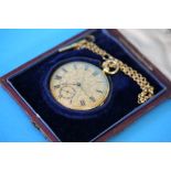 A fine quality late Georgian repeating pocket watch in 18ct gold.  The solid, highly ornate case