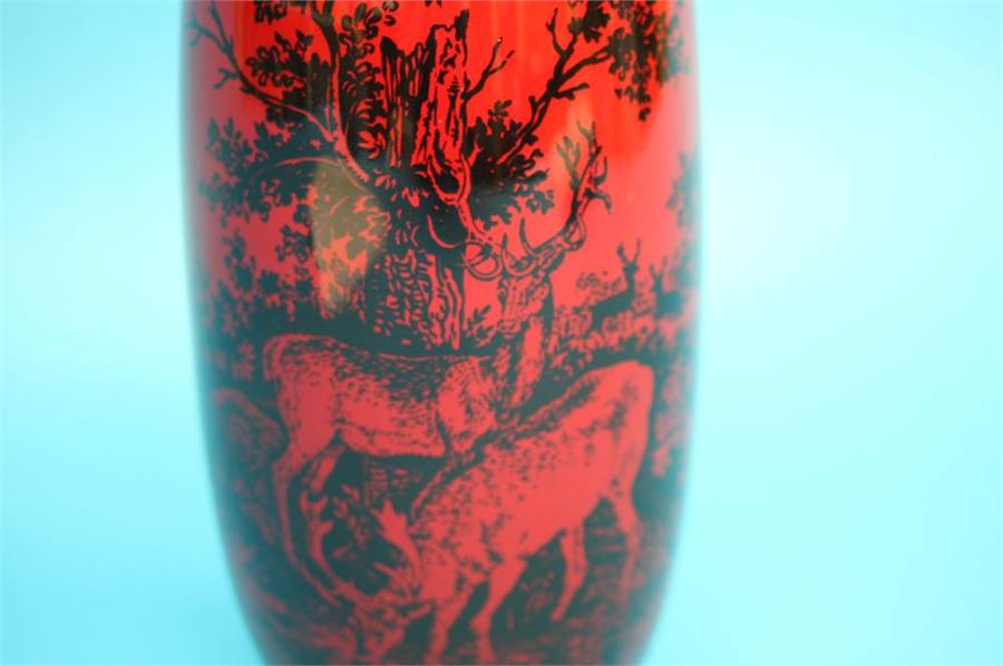 A Royal Doulton Flambe 'Woodcut' vase, printed mark, numbered 1619.  28 cm high - Image 10 of 24