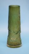 A Whitefriars sage green 'Rocket' vase, number 9825, designed by Geoffrey Baxter.  31.5 cm high