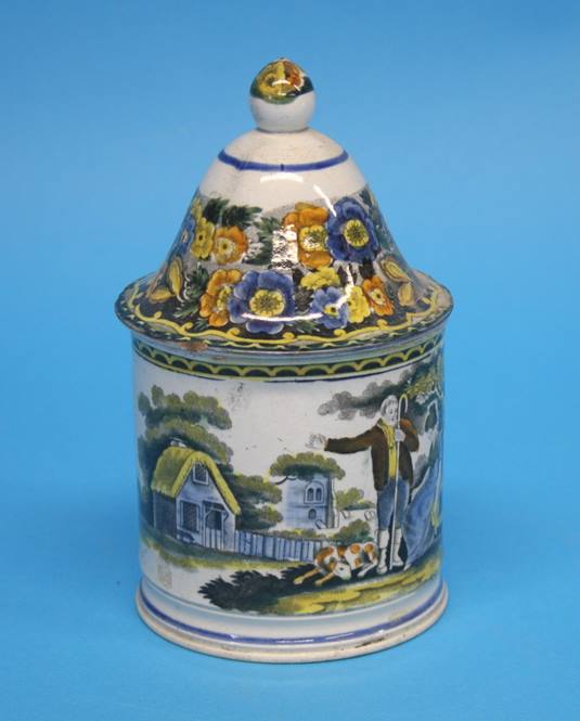 A 19th Century earthenware jar and cover decorated with a rural landscape and a Venetian glass - Image 11 of 42