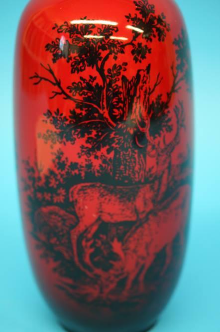 A Royal Doulton Flambe 'Woodcut' vase, printed mark, numbered 1619.  28 cm high - Image 18 of 24