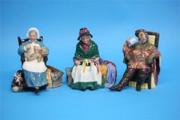 Three Royal Doulton figures 'Silk and Ribbons', HN 2017, 'The Foaming Quart', HN 2162 and 'Nanny',