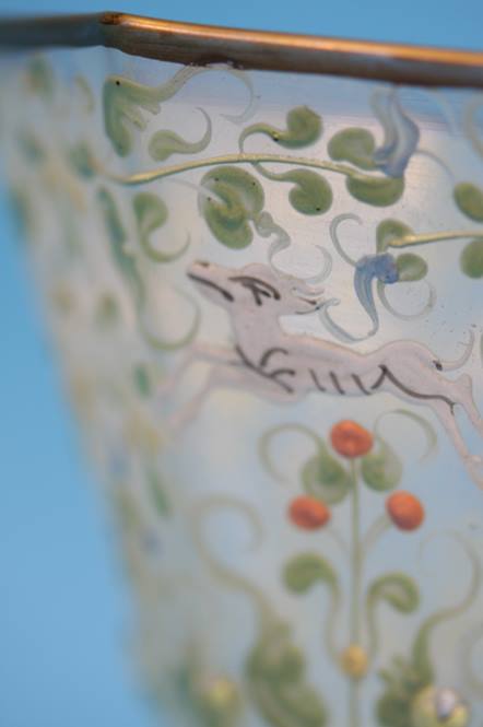 A 19th Century earthenware jar and cover decorated with a rural landscape and a Venetian glass - Image 38 of 42