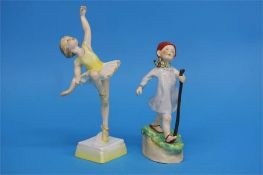 A Royal Worcester figure 'Thursday's Child has far to go', numbered 3260 and 'Tuesday's Child is