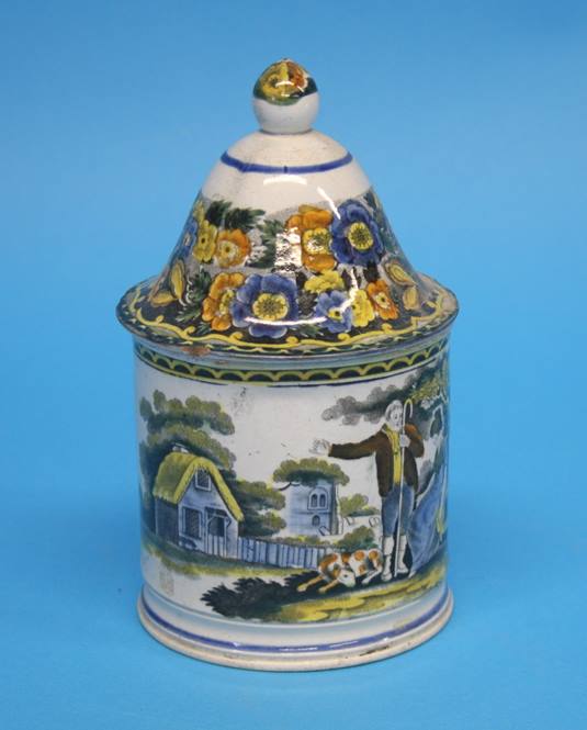 A 19th Century earthenware jar and cover decorated with a rural landscape and a Venetian glass - Image 7 of 42