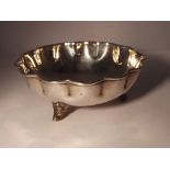 A Silver Scalloped edge dish, stamped 925, 9cm diameter, 47 grams.