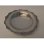 Silver tazza, scroll and shell border raised on a stepped foot, Birmingham, 1936, Mappin and Webb,