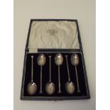 Cased set of six silver teaspoons, Sheffield, 1922, Northern Goldsmiths Company, 53 grams in weight