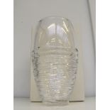 Waterford crystal vase by Jasper Conran. 26cm high with original box. Etched signed to the base