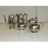 Walker & Hall six piece silver plated tea and coffee set.