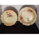 A Royal Worcester plate, pattern no 1416, and a Royal Worcester bowl (hair line crack) pattern no