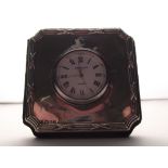 A Kitney & Co, London silver clock. 2x2 inches