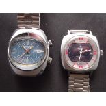 A Memostar Alarm 17 jewels Incabloc wristwatch currently keeping good time and a Basis Hunter 17