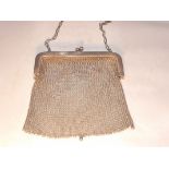 Early 20th century 925 silver chain mail purse approx 100grams