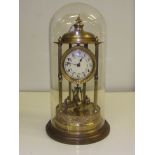 Large early 20th century anniversary clock with glass, height of clock 38 cm
