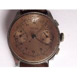 Patek Philippe ? chronograph manual wind wristwatch with second stop/start button, stainless steel