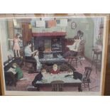 Limited edition signed print, 33/850, "An evening at home" by Tom Dodson with COA.