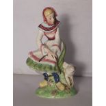 Beswick figurine, girl in Danish national dress leading pig. Circa 1952-62. (No 1230). 14.5 cm in