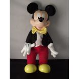 A late 20th century hand painted fine porcelain doll of Mickey Mouse in the original box approx 30