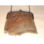 A 925 silver chain mail purse, Chester 1916. Approx 260 grams