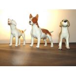 Beswick old English terrier, Beswick fox hound and one other midwinter dog.