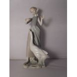 Llladro figure of a girl and goose, 24cm in height