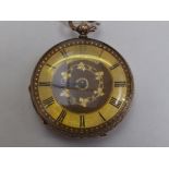 Open faced pocket watch the foliate dial with roman numerals C. Lannier Geneve